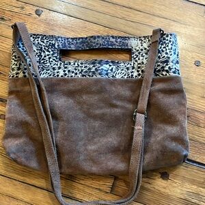 Anthropologie Brown and Black Shoulder Bag